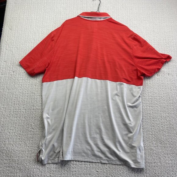 Adidas Golf Polo Shirt Color Blok Mens XXL Orange / White Performance Read* - Picture 13 of 16